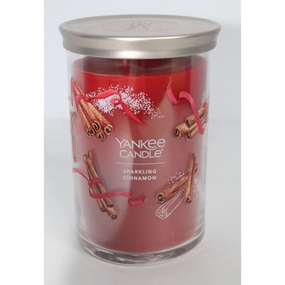 Yankee Candle SPARKLING CINNAMON Signature Large Jar 20 Oz Red New Wax 2-wick - Picture 1 of 6